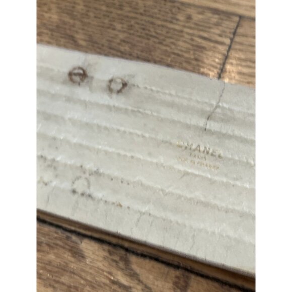 Iconic Vintage Chanel Metallic Gold Rectangle W/ Original Cloth Belt 70s Womens - Picture 8 of 16